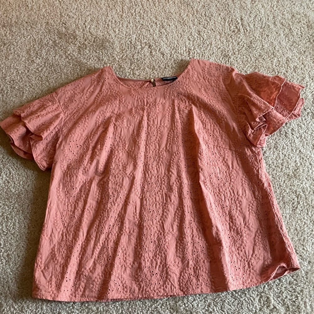 Liz Claiborne Pink Lace Blouse